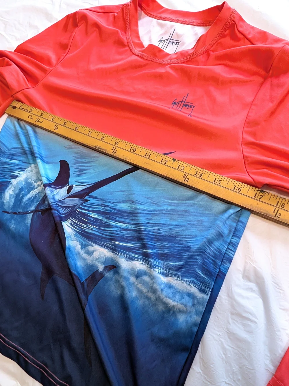 Guy Harvey Long Sleeve Marlin Beach Top Rash Guard Boys Size XL Pool Fishing